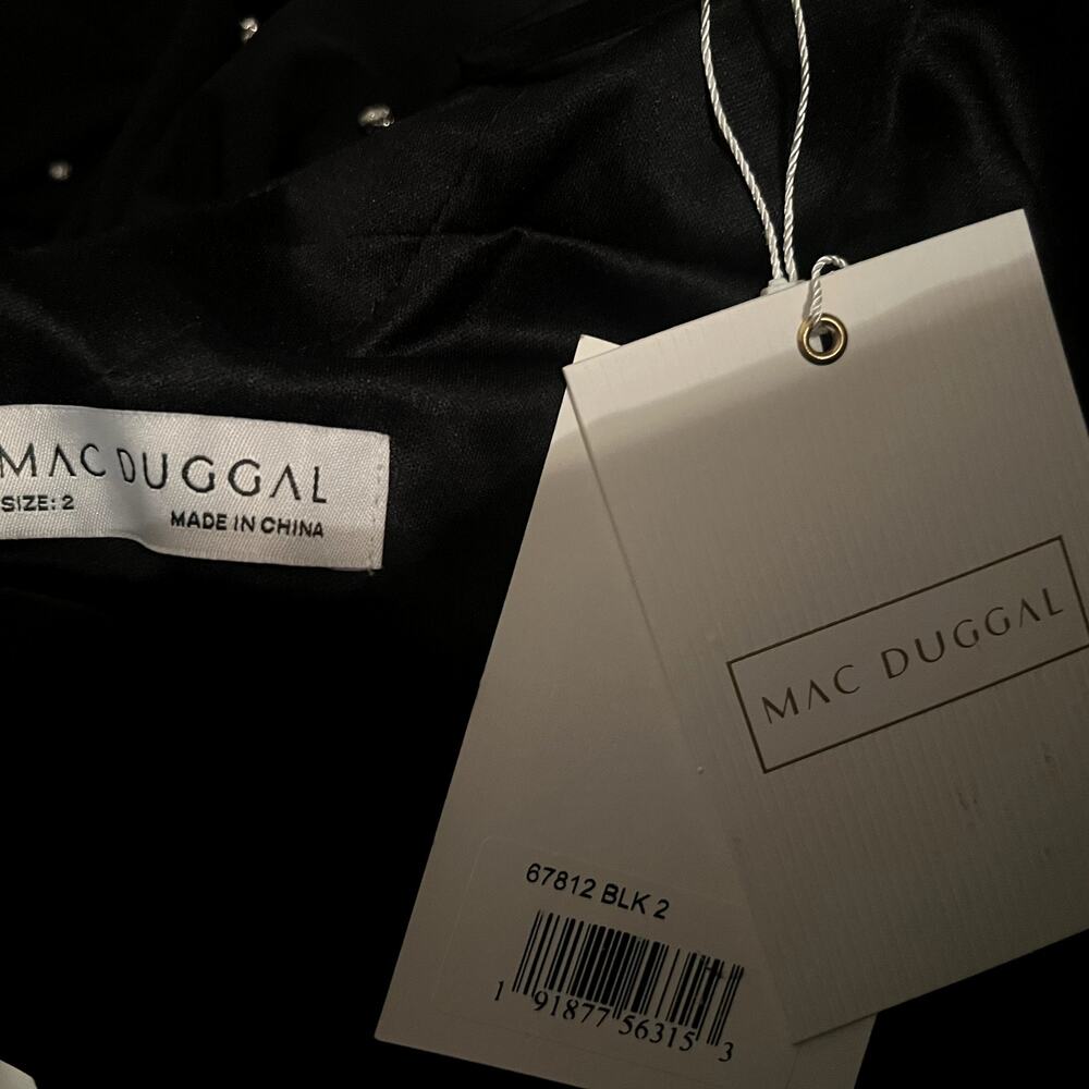 Ieena Mac Duggal Rhinestone Embellished V-Neck Gown Size 2 NWT $298 70232 - Picture 6 of 7